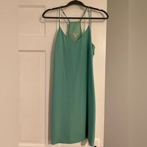 Green silk dress